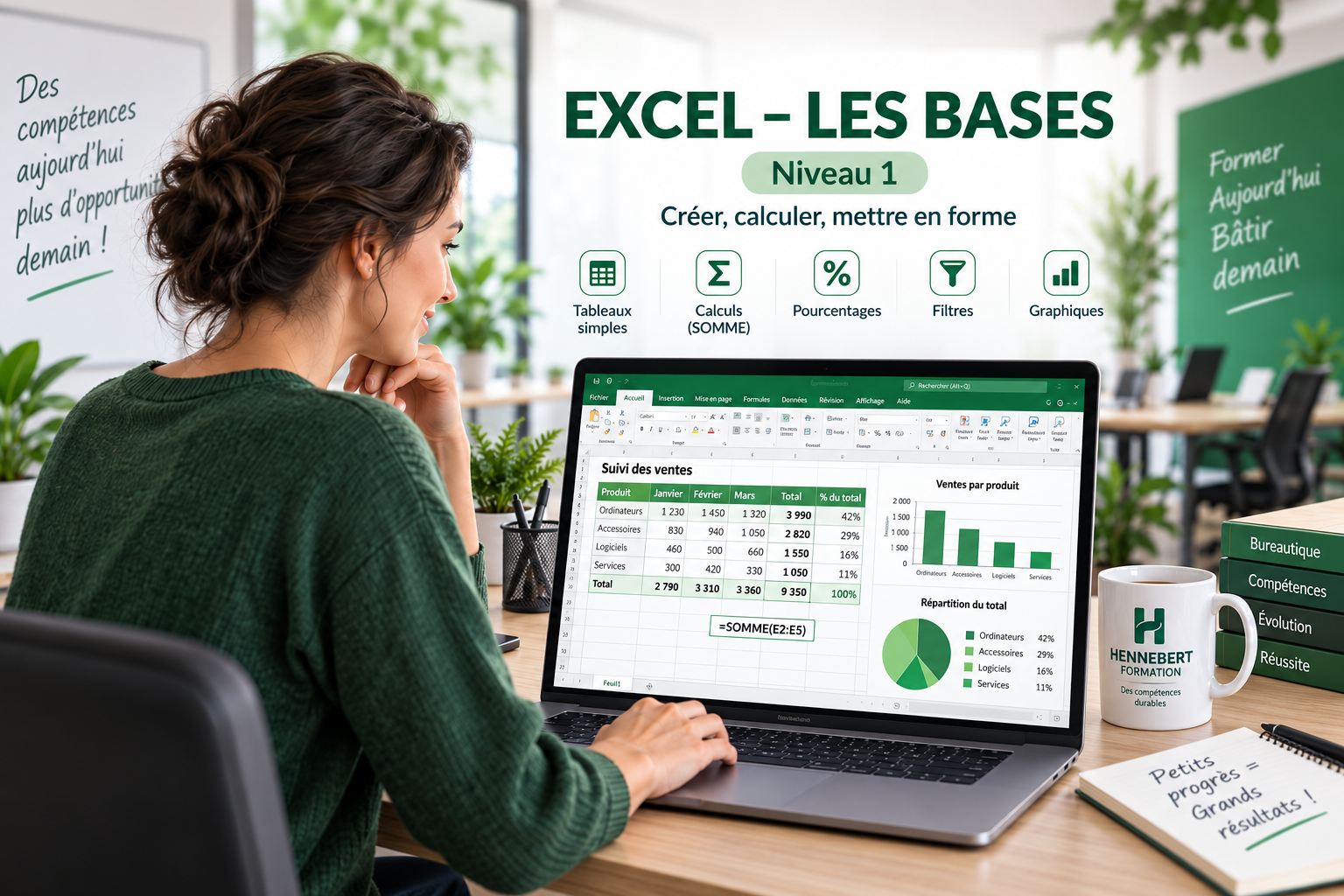 Formation Excel débutant Niveau 1 à Chartres avec Hennebert Formation
